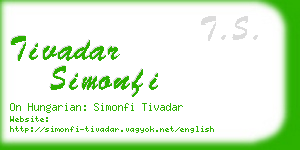 tivadar simonfi business card